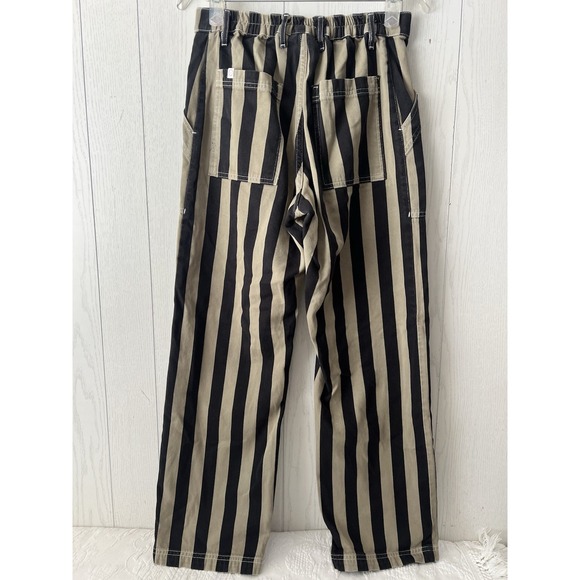 Big Bud Press Pants - Big Bud Press Work Pants Green Black Striped Cotton Canvas Small Made in USA